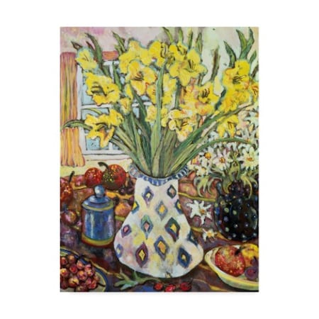Lorraine Platt 'White Diamond Vase' Canvas Art,24x32